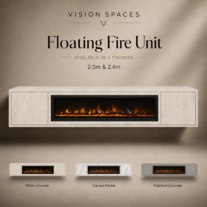 Floating TV Unit with Electric Fire | Vision Spaces UK